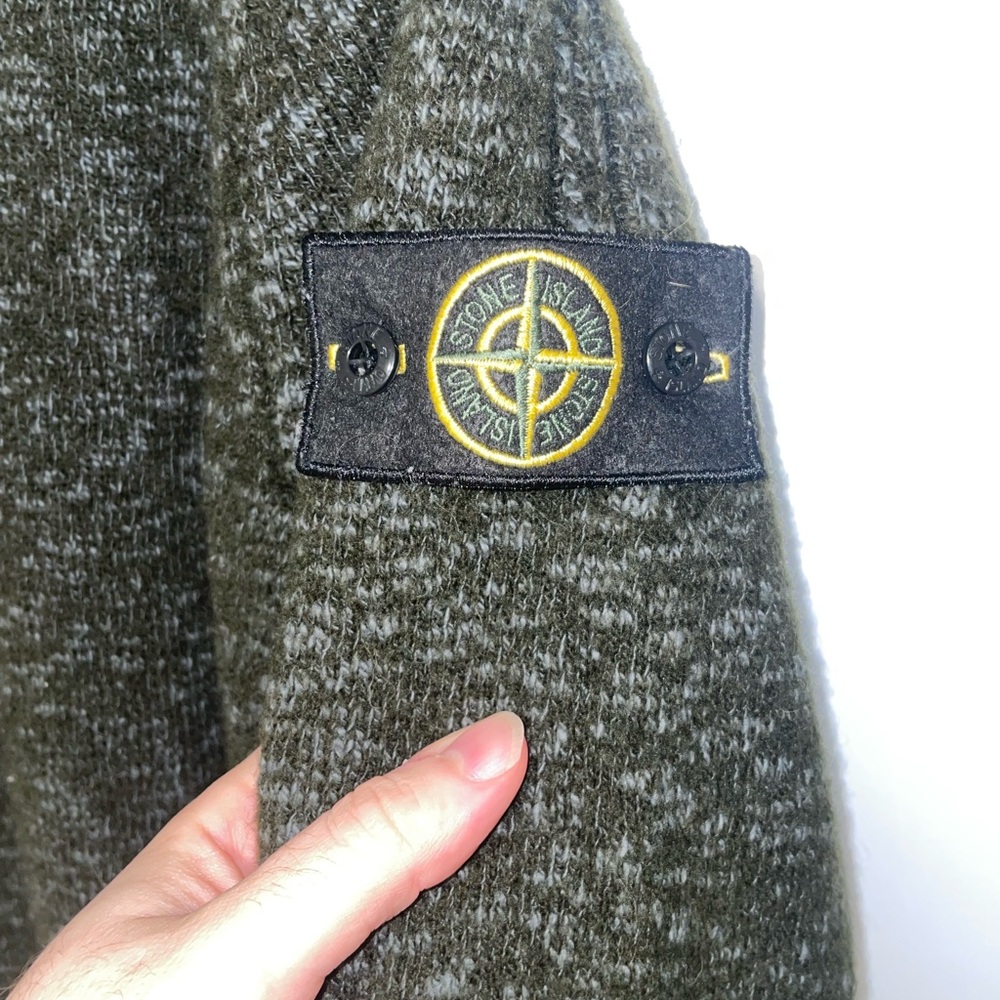 Stone Island Wool Crewneck Sweater Dark Green - Picture 2 of 3
